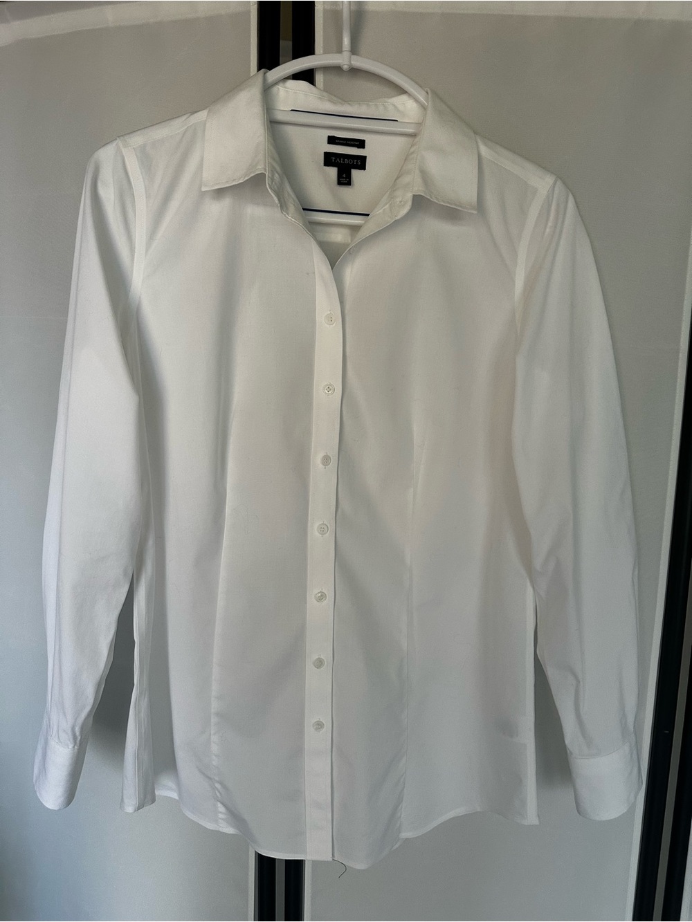 Talbots White Classic Long-Sleeve Button Shirt